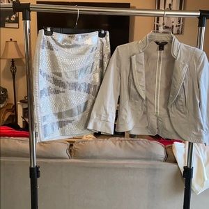 Grey beaded and sequin suit